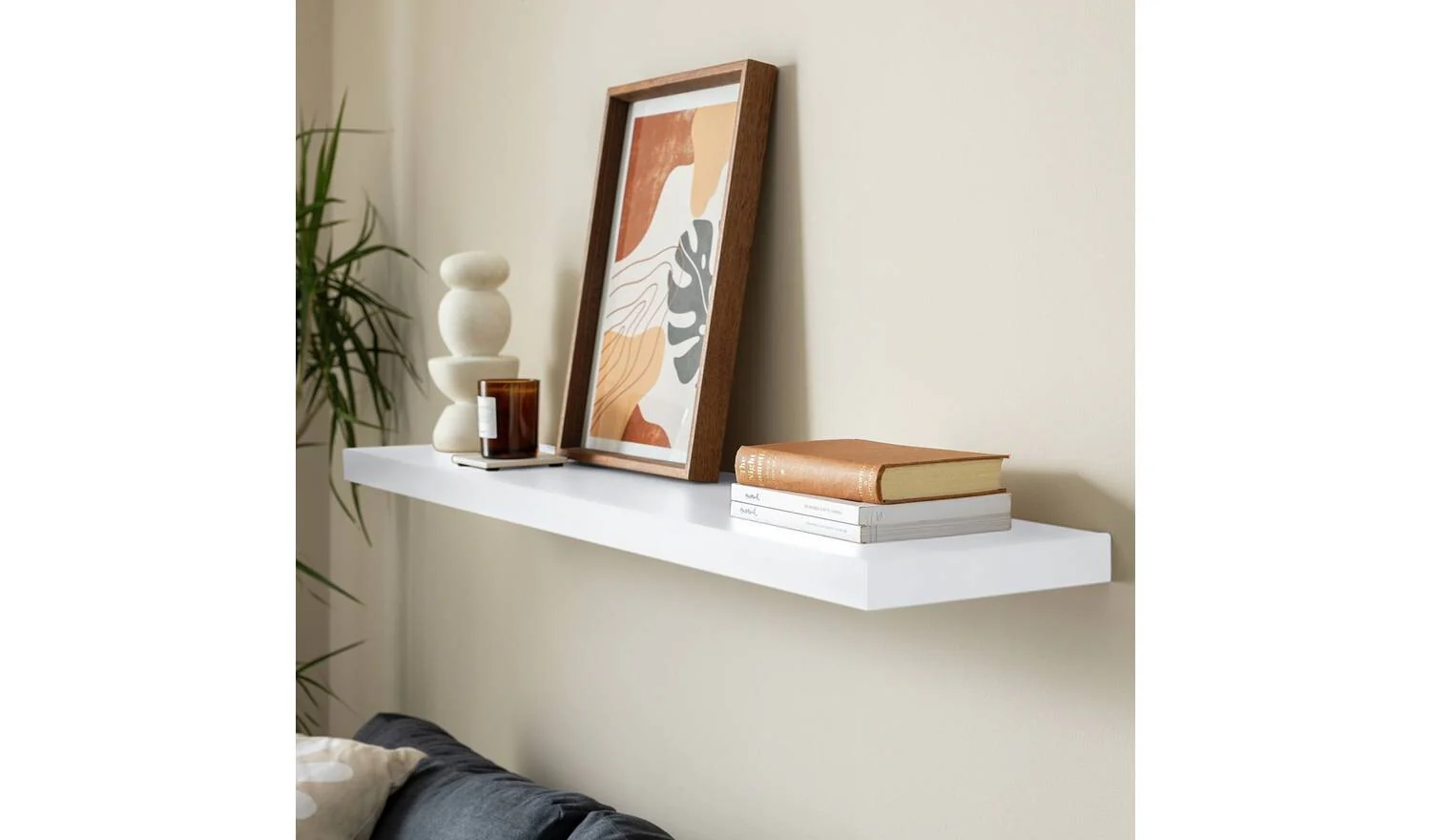 Jak 120cm Floating Shelf White Gloss Wall Mounted Display Storage - Image 3