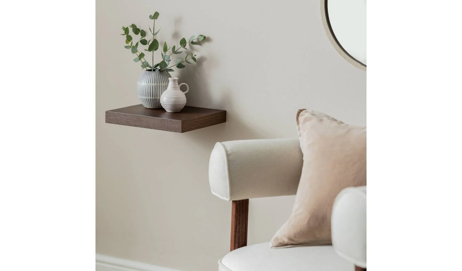 Jak 30cm Floating Shelf Walnut Modern Wall Mounted Display Shelf - Image 3