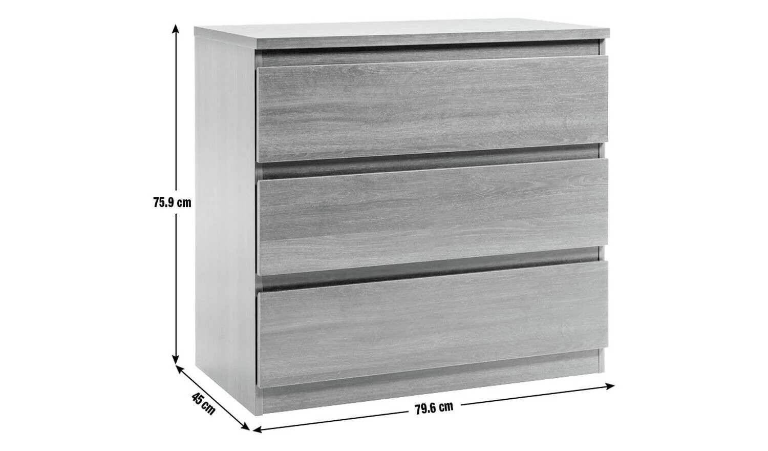 Habitat Jenson 3 Drawer Chest Black Brown Spacious and Stylish Bedroom Storage - Image 2
