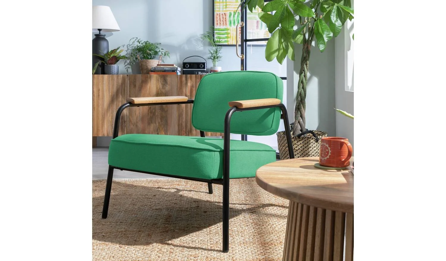 Jesper Fabric Accent Chair Green Modern Living Room Seating Furniture - Image 5