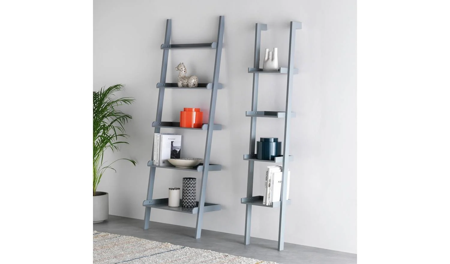Jessie Ladder Shelf Grey For Living Room Bedroom Decor - Image 5