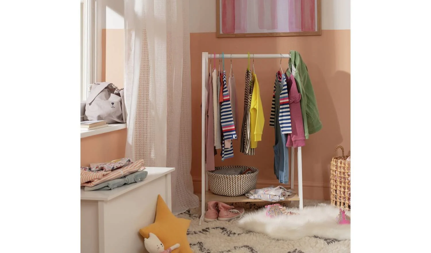 Kids Dressing Rail Childrens Wardrobe Storage Organiser - Image 2