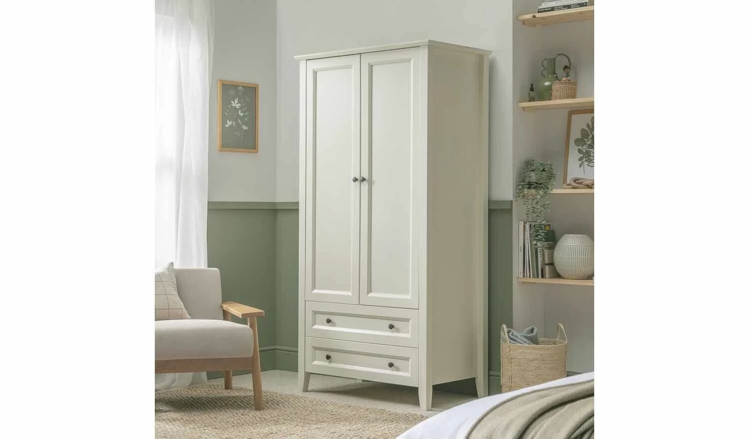 Habitat Kingham 2 Door 2 Drawer Wardrobe Ivory Elegant and Spacious Storage - Image 3