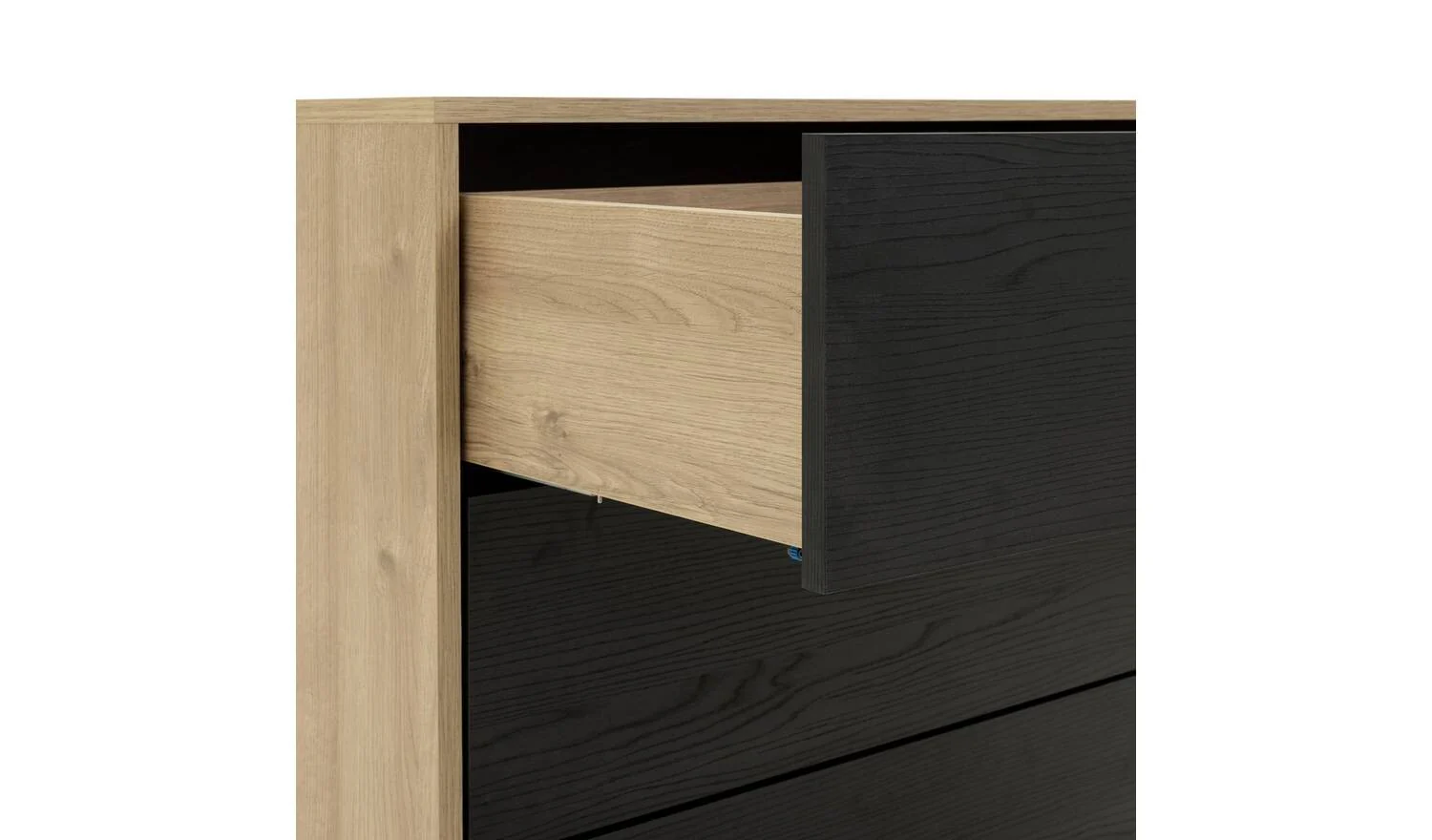 Koda 3 Drawer Chest Black Storage Organiser Bedroom Furniture - Image 3