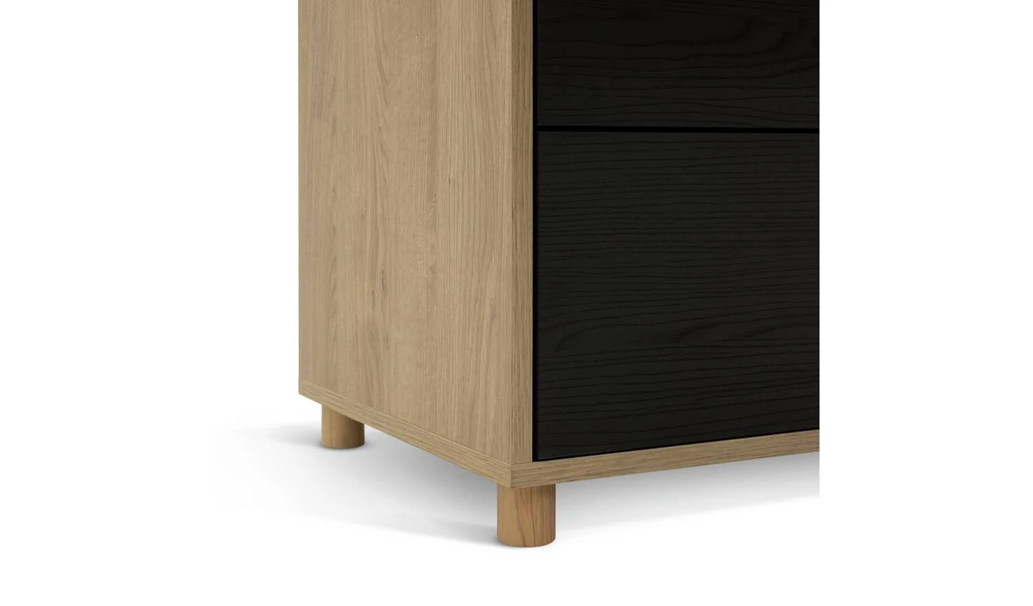 Koda 3 Drawer Chest Black Storage Organiser Bedroom Furniture - Image 4