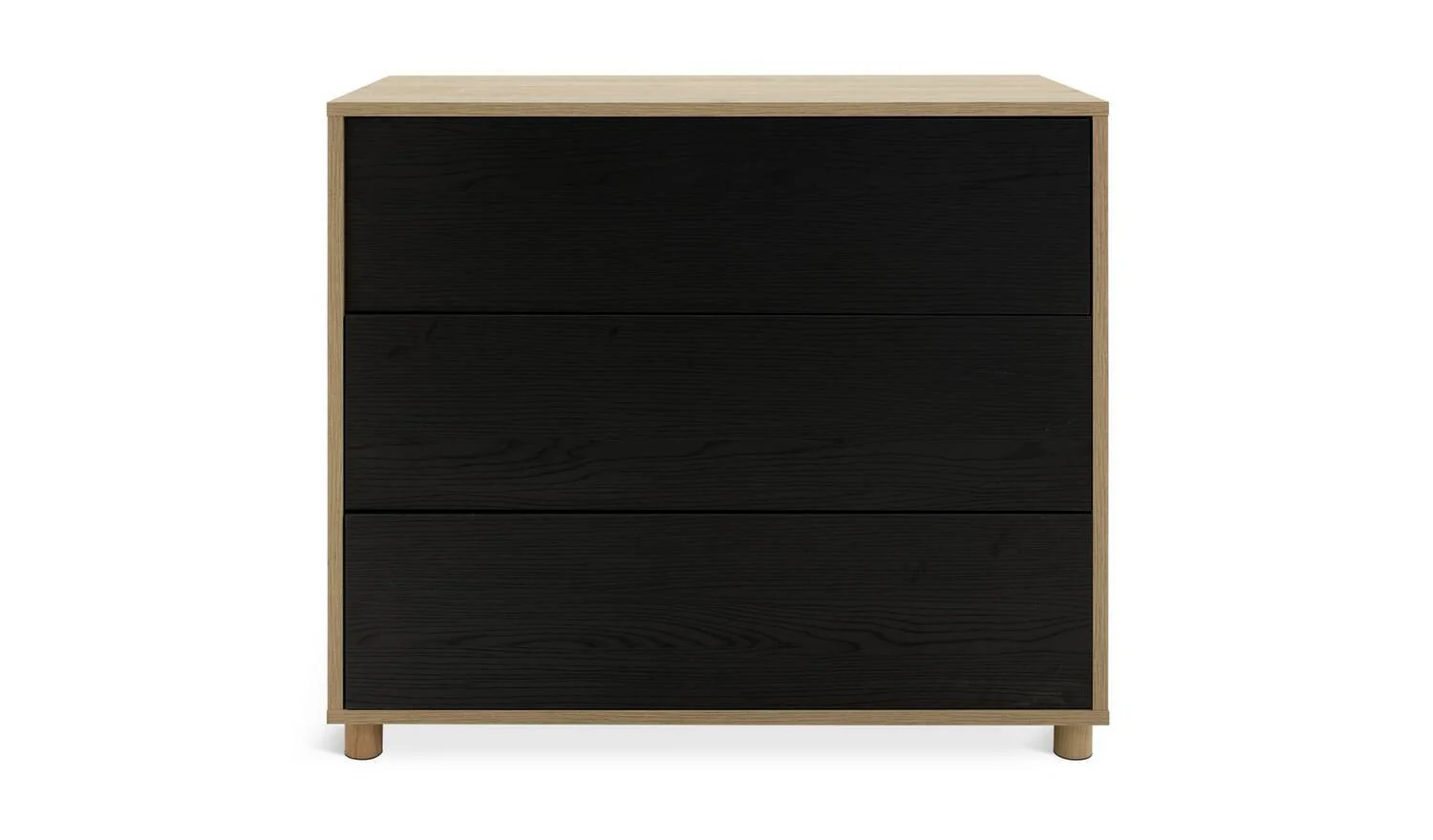 Koda 3 Drawer Chest Black Storage Organiser Bedroom Furniture - Image 6