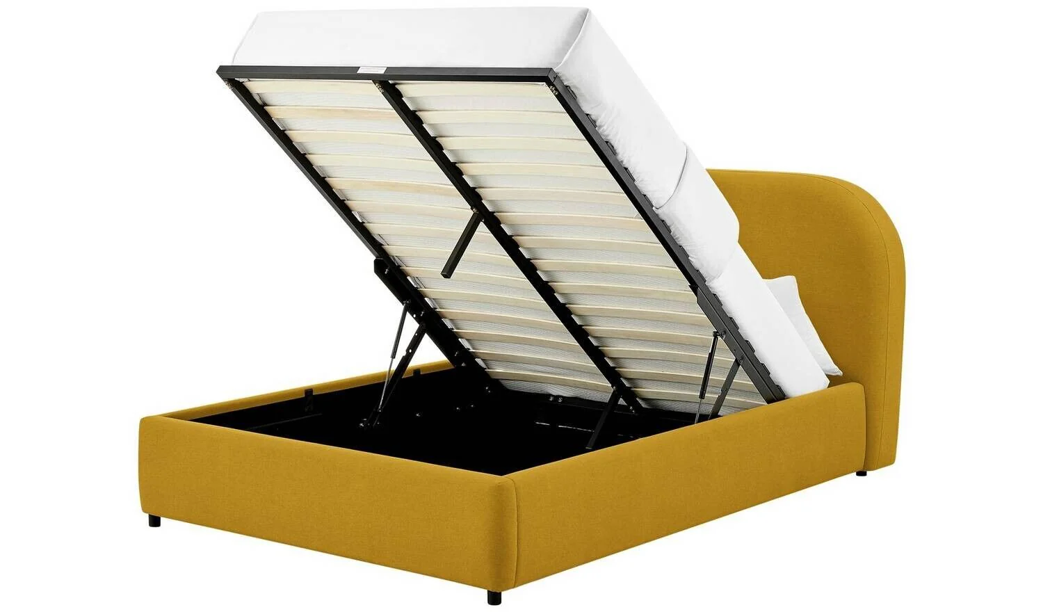 Habitat Layla Kingsize Ottoman Bed Frame Yellow Modern and Spacious Storage Bed - Image 8