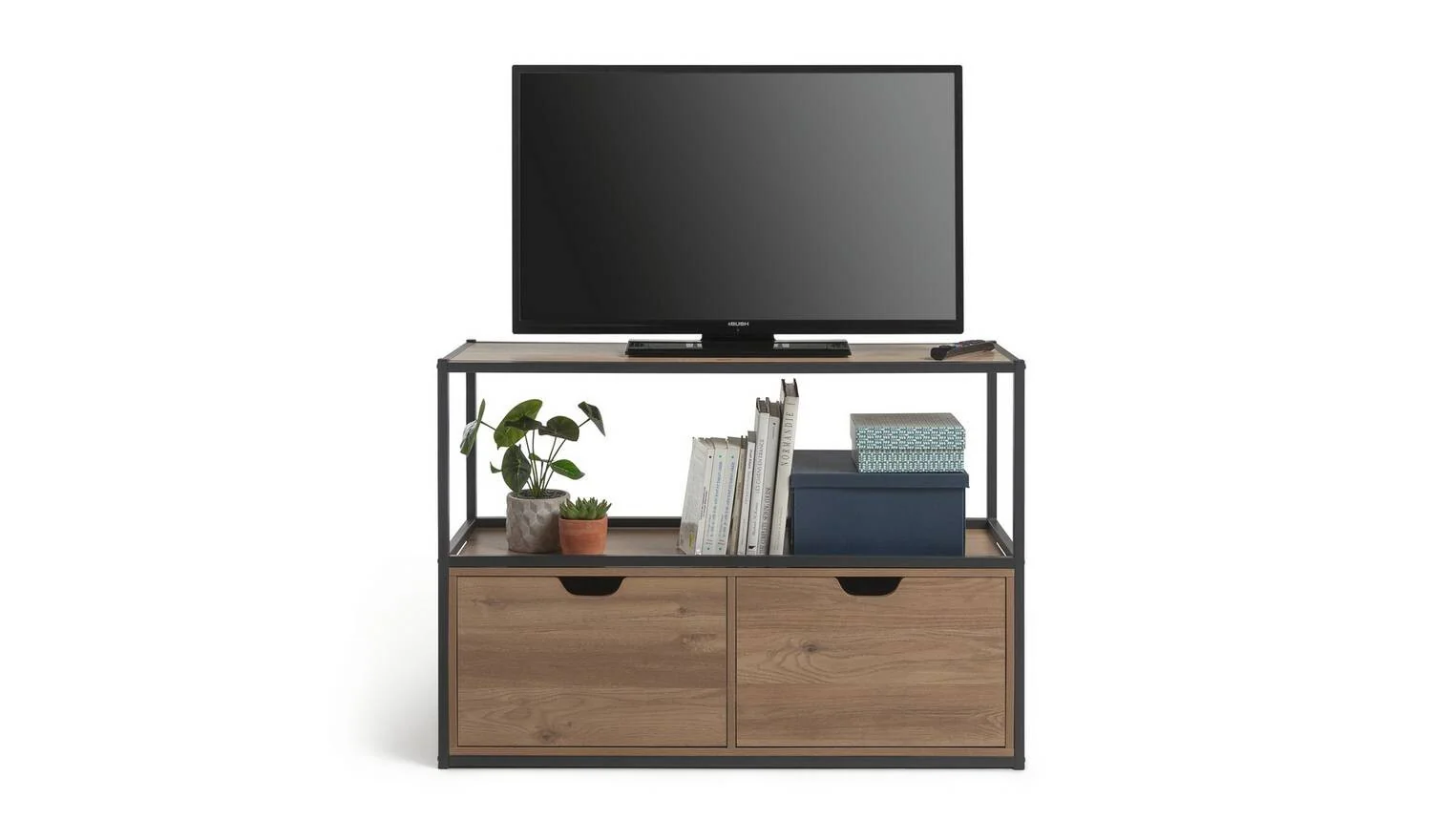 Loft Living 2 Drawer TV Unit Media Storage Cabinet Modern Entertainment - Image 3