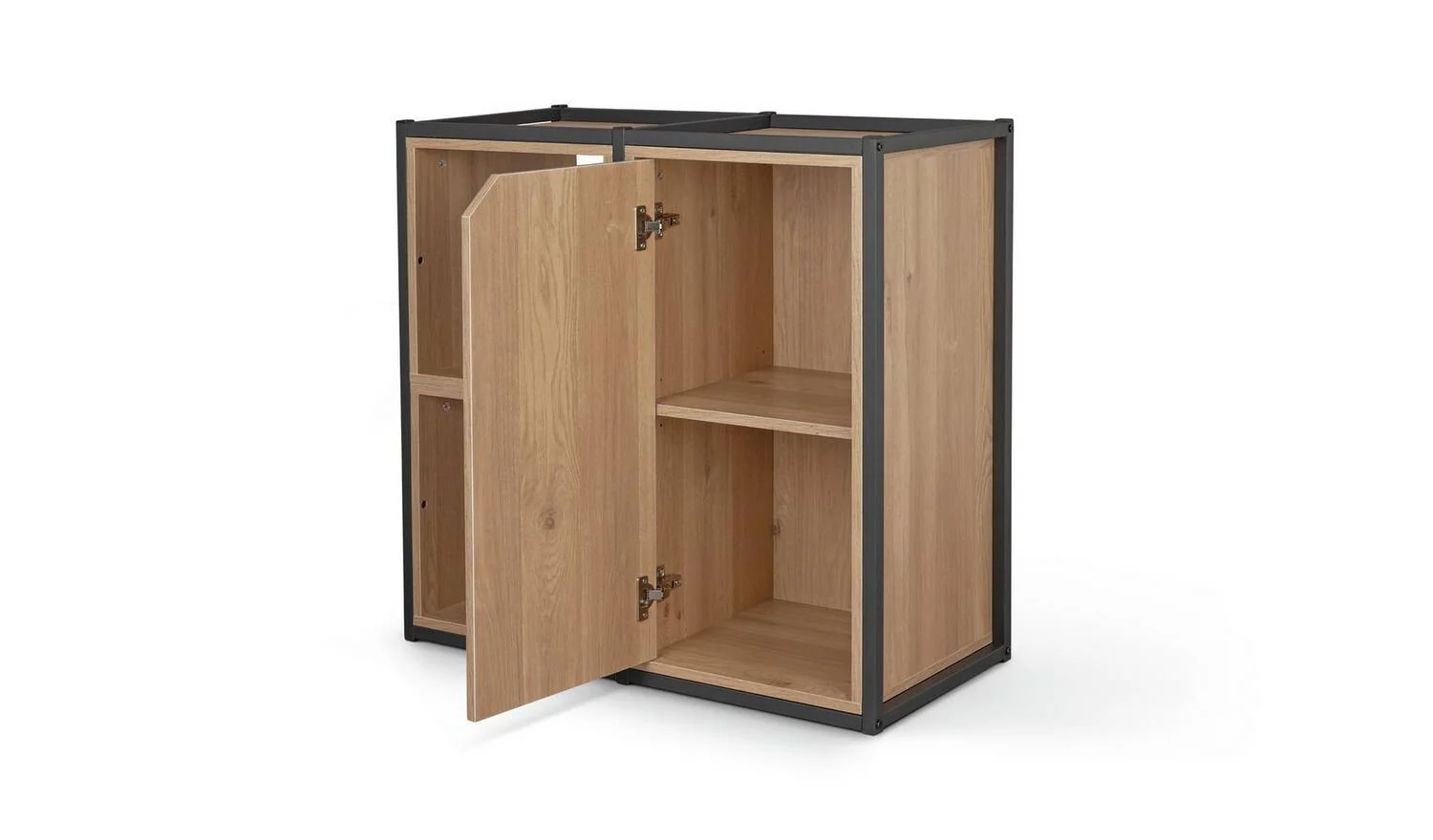 Loft Living Short Shelving and Storage Unit Oak Modern Display Cabinet - Image 4