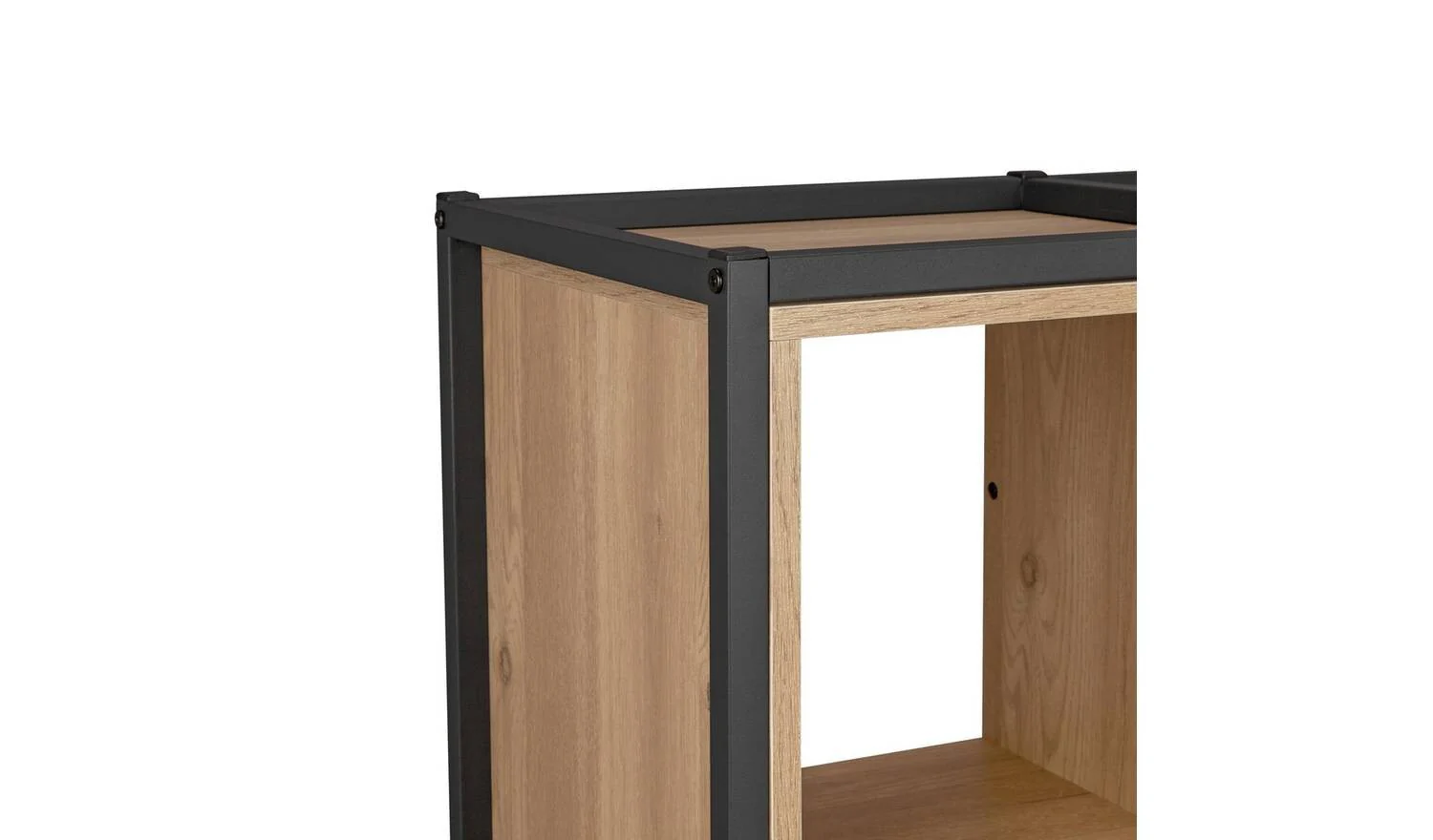 Loft Living Short Shelving and Storage Unit Oak Modern Display Cabinet - Image 5