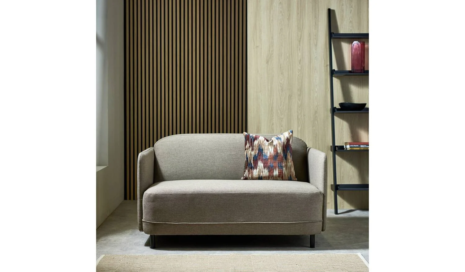 Mina Fabric 2 Seater Sofa in a Box Grey Compact Space Saving Design - Image 7
