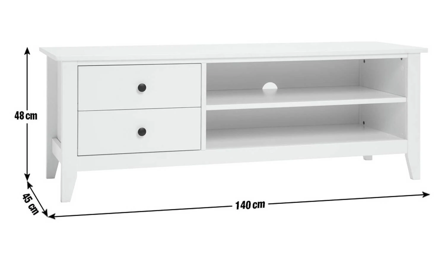 Habitat Minato 2 Drawer TV Unit White Stylish and Functional Media Storage - Image 2