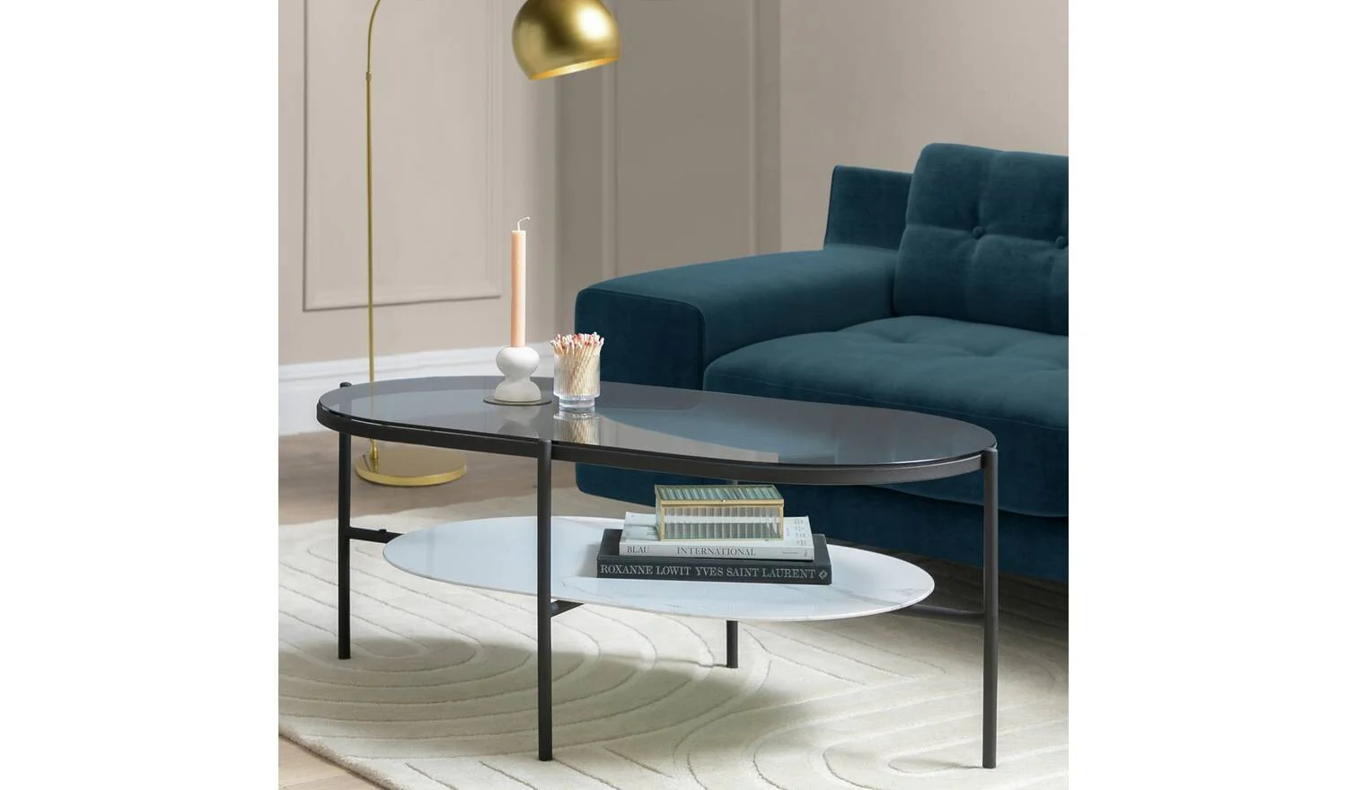 Mist Coffee Table Black & White Modern Living Room Furniture - Image 2