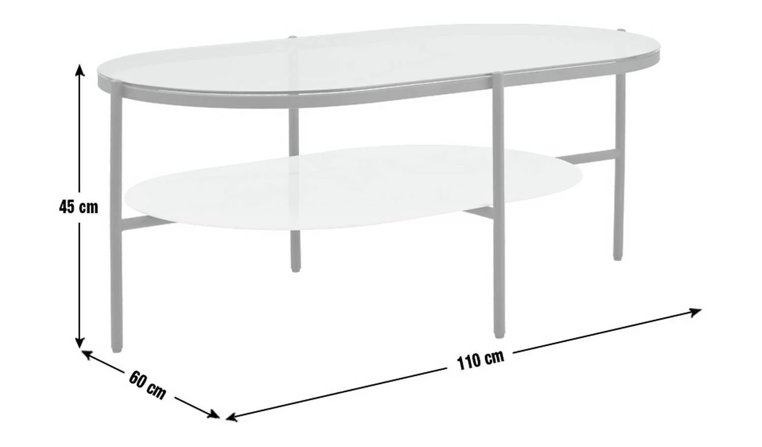 Mist Coffee Table Black & White Modern Living Room Furniture - Image 7