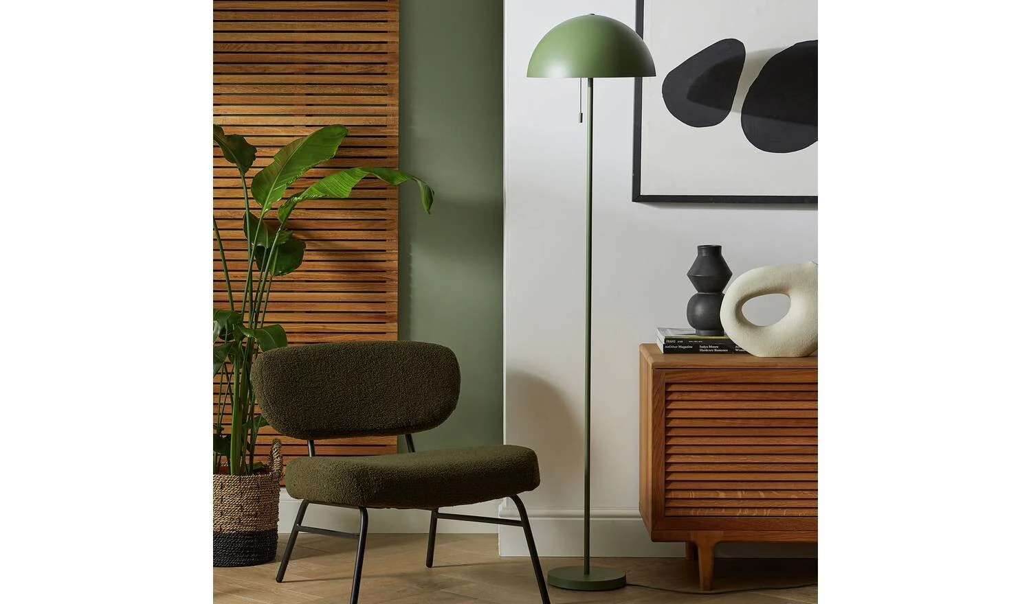 Modern Mushroom Floor Lamp Green Contemporary Living Room Lighting Decor - Image 3