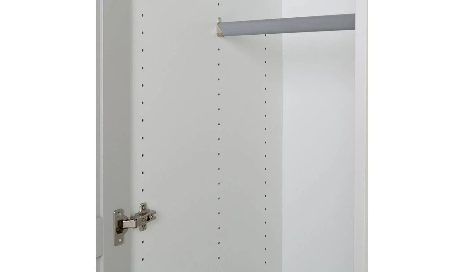 Munich Panelled 1 Door Wardrobe Grey Tall Freestanding Storage - Image 4