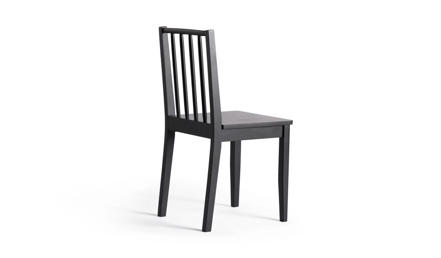 Habitat Nel Pair of Solid Wood Spindle Chair Black Dining Kitchen Set - Image 3