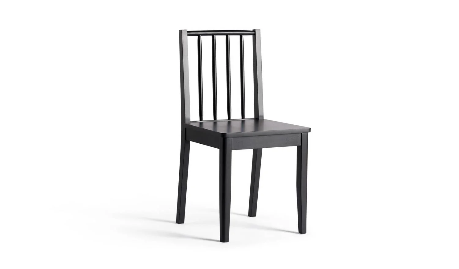 Habitat Nel Pair of Solid Wood Spindle Chair Black Dining Kitchen Set - Image 4