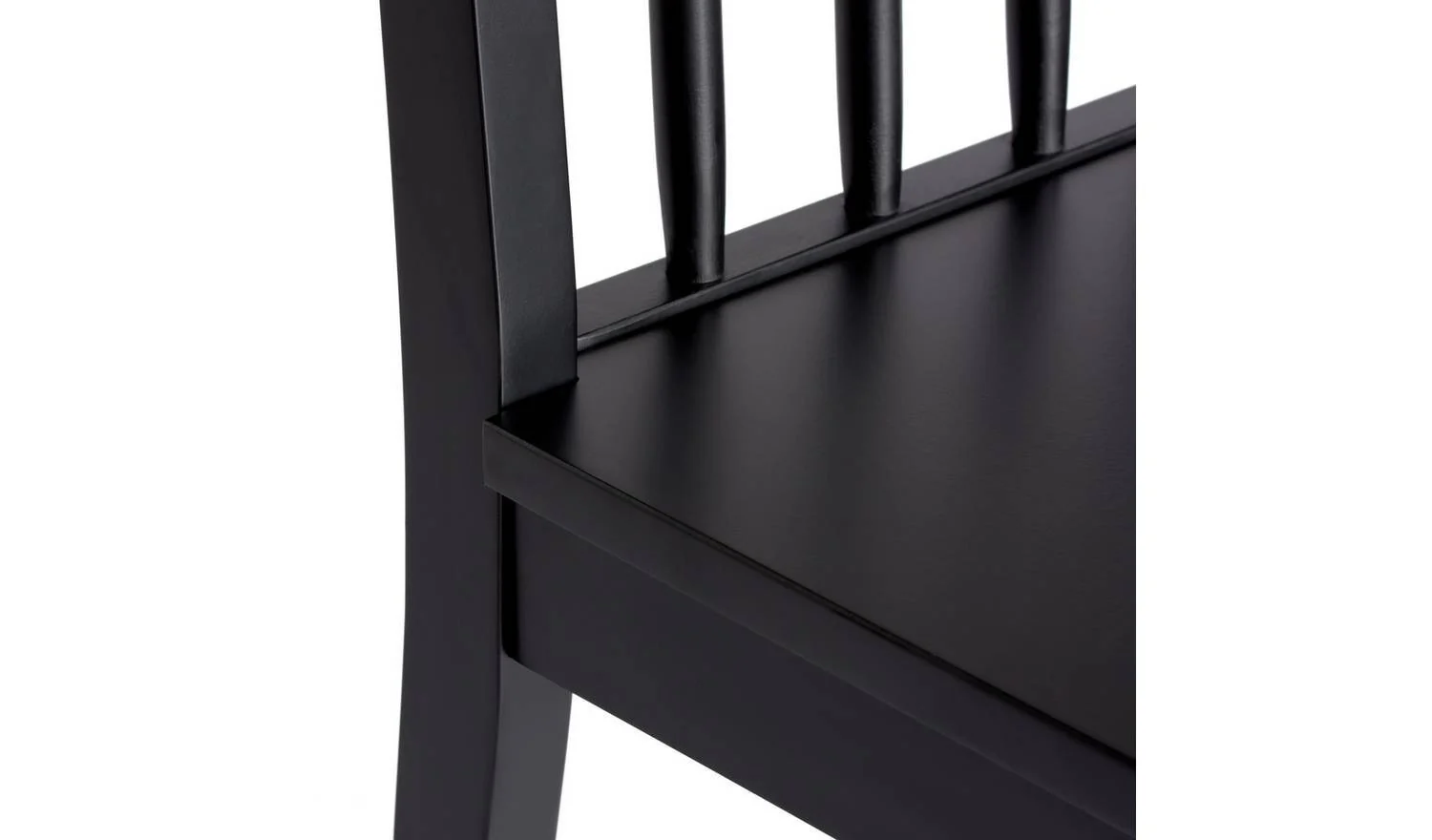 Habitat Nel Pair of Solid Wood Spindle Chair Black Dining Kitchen Set - Image 5