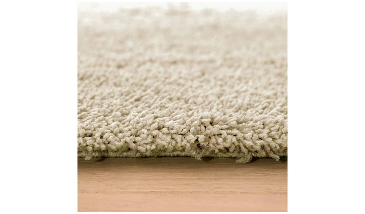 Noodle Plain Cream Shaggy Rug 170x120cm Living Room Bedroom Floor - Image 3