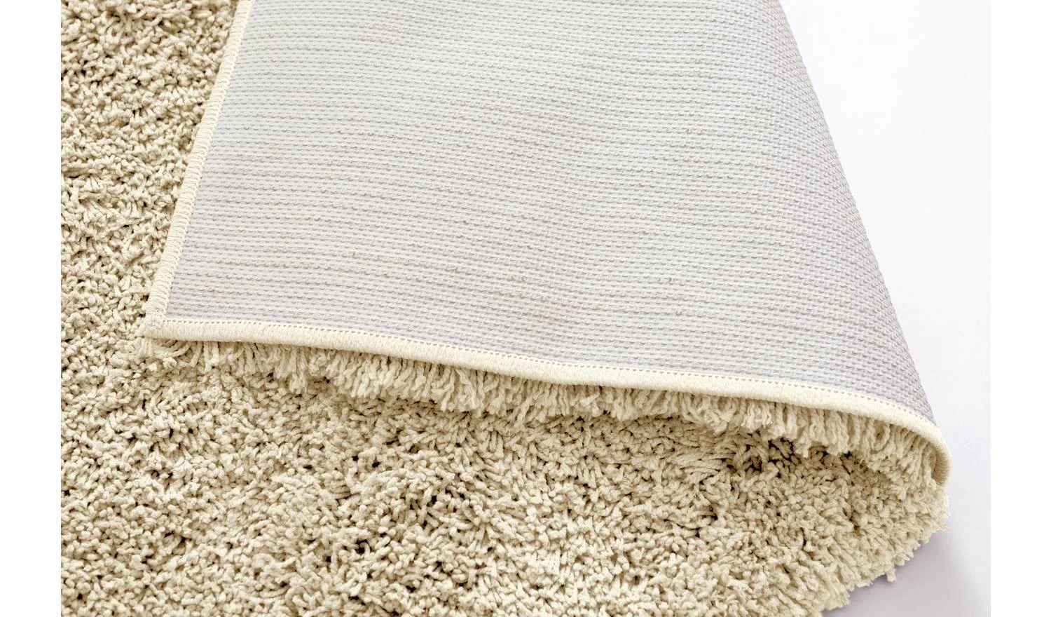 Noodle Plain Cream Shaggy Rug 170x120cm Living Room Bedroom Floor - Image 4