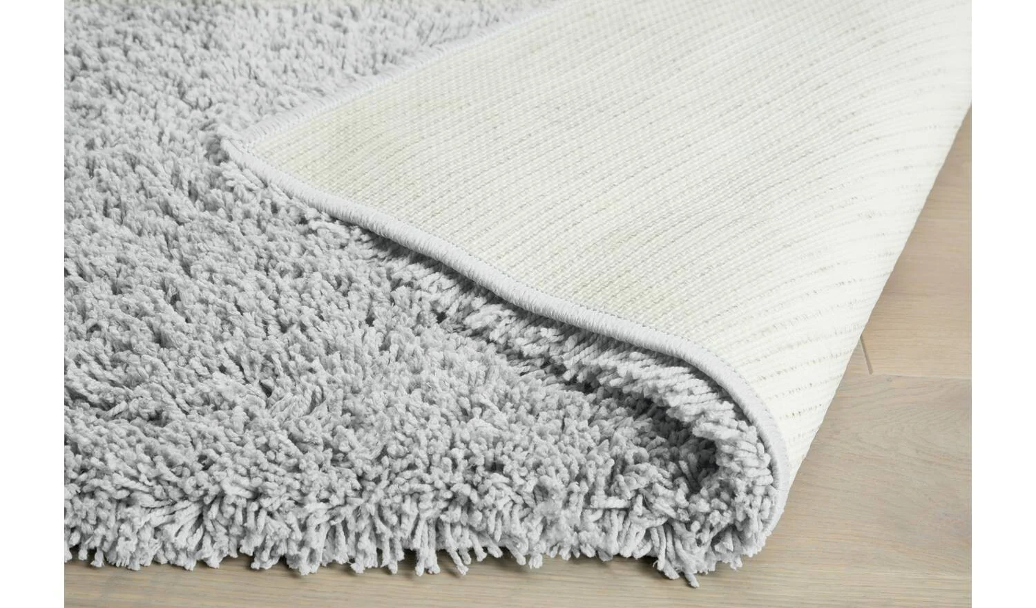 Noodle Plain Grey Shaggy Rug 230x160cm Living Room Bedroom Floor Soft - Image 3