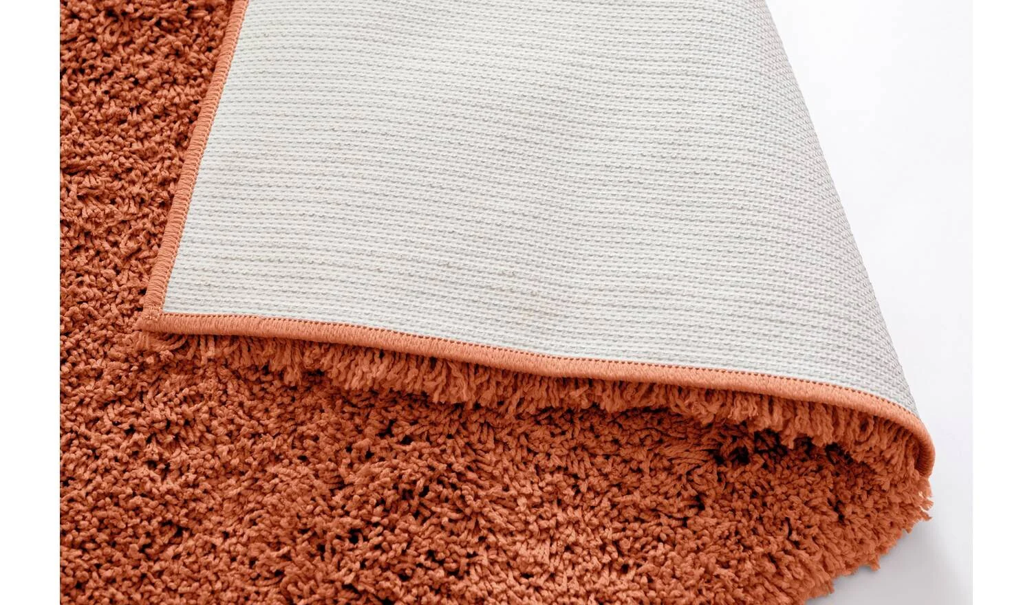 Noodle Plain Terracotta Shaggy Rug 230x160cm Living Room Bedroom Floor - Image 4