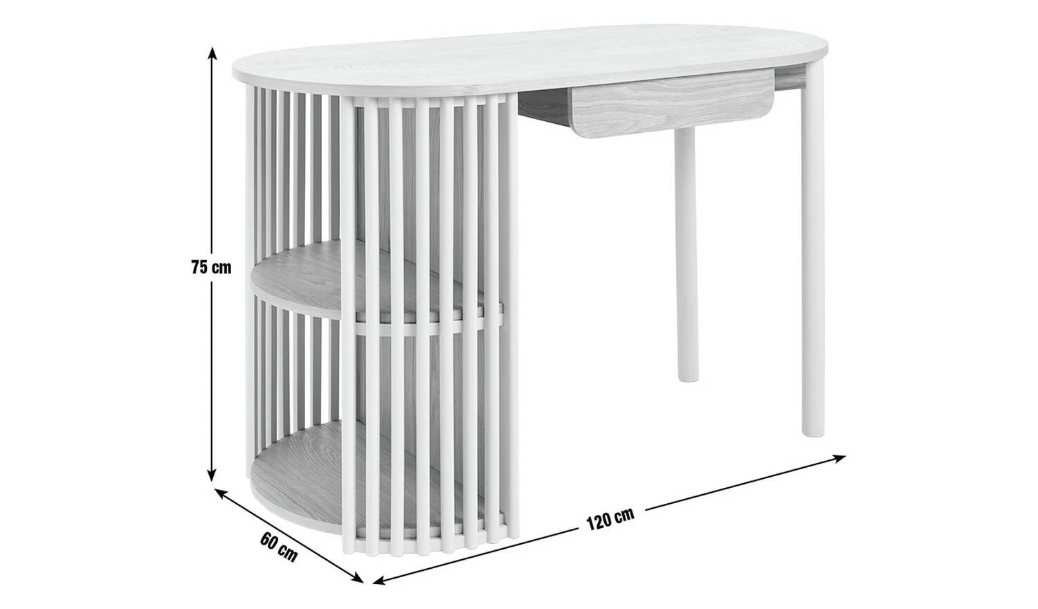 Rita 1 Drawer Office Desk Natural Modern Home Office Furniture Workspace - Image 6