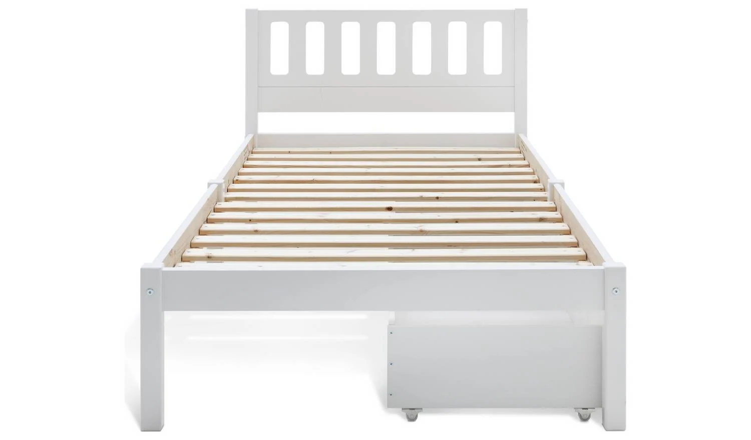 Ronnie Single Bed Frame and Drawer White Kids Childrens Bedroom Furniture - Image 5