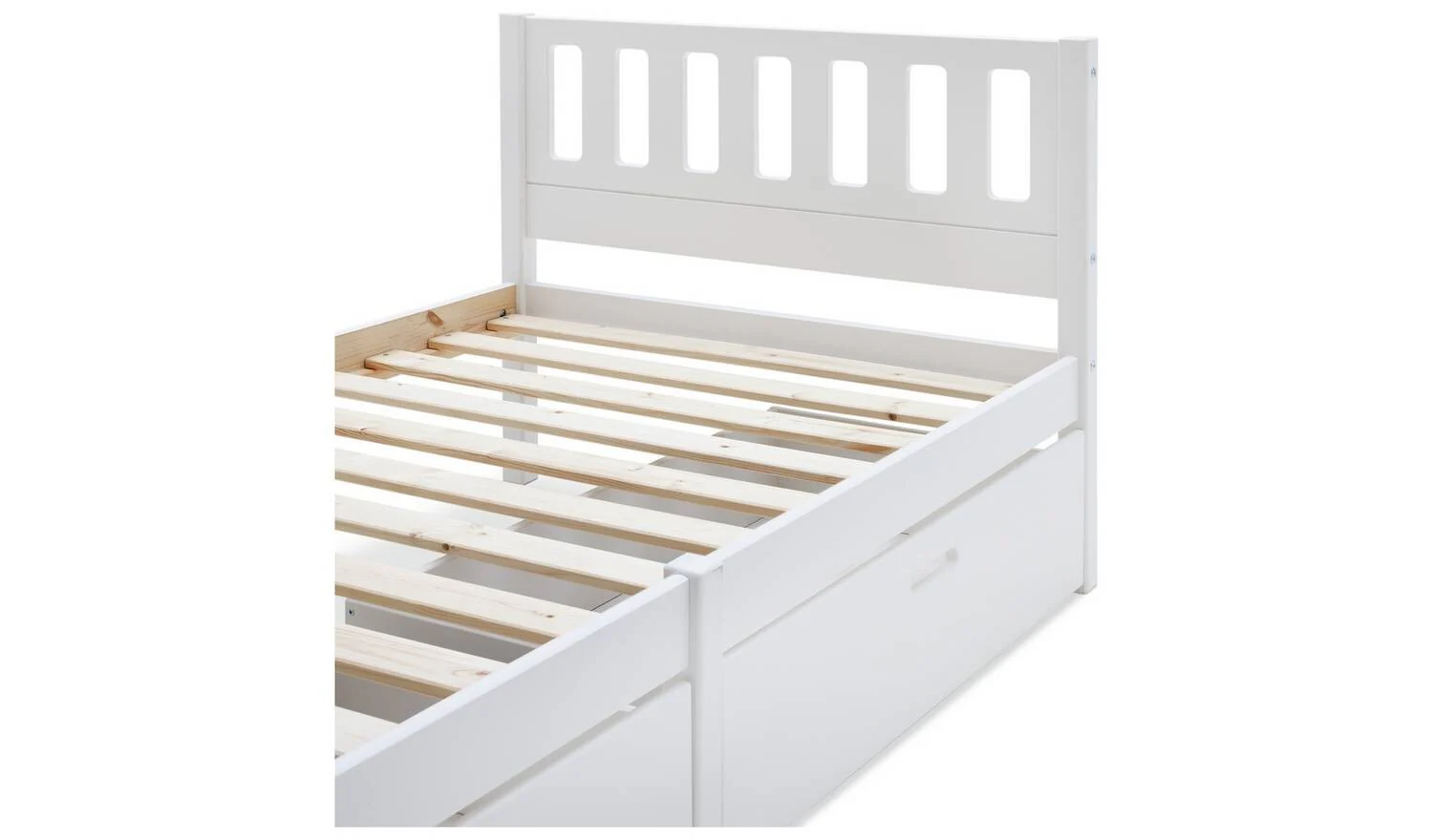 Ronnie Single Bed Frame and Drawer White Kids Childrens Bedroom Furniture - Image 7