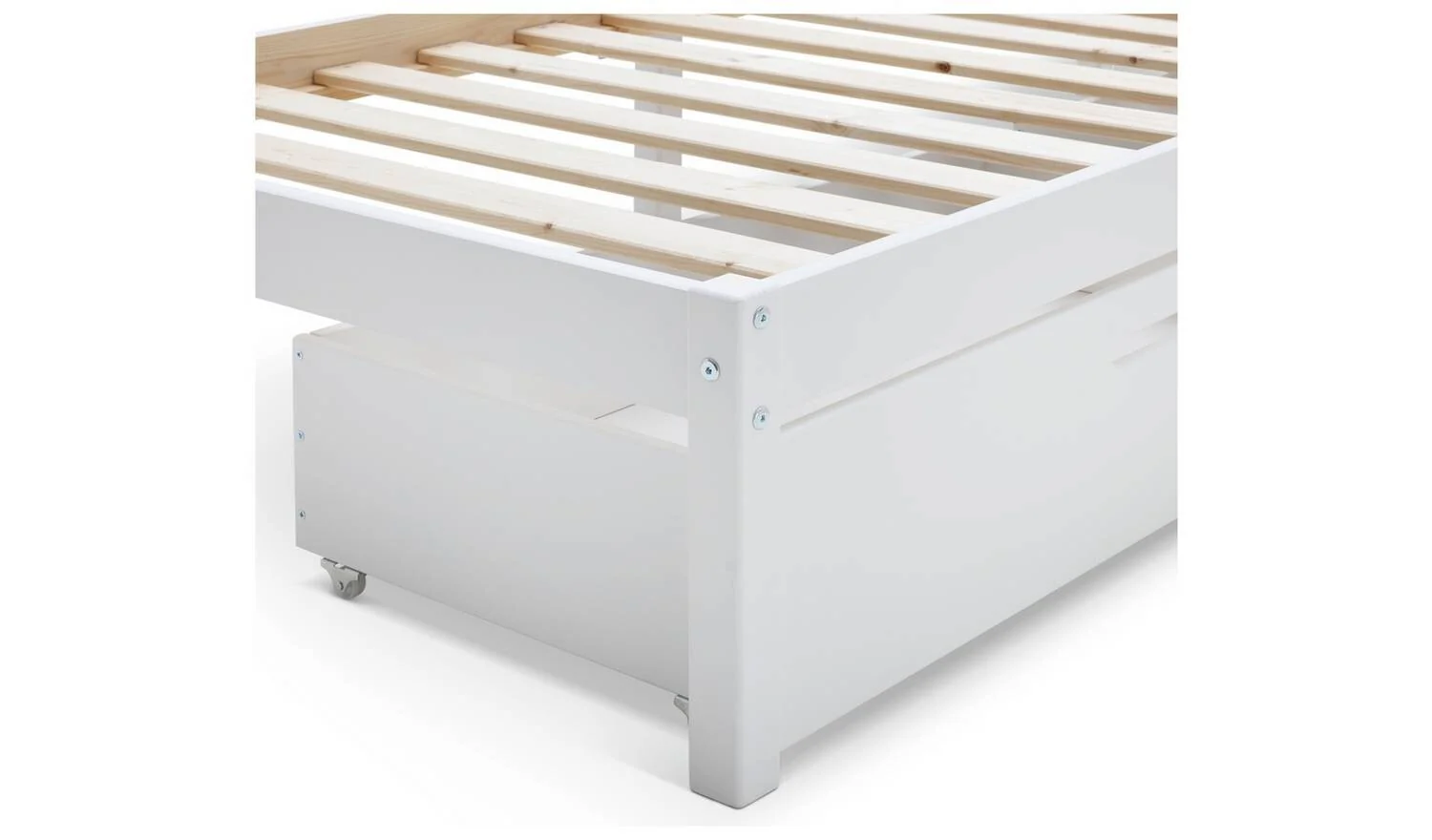 Ronnie Single Bed Frame and Drawer White Kids Childrens Bedroom Furniture - Image 8