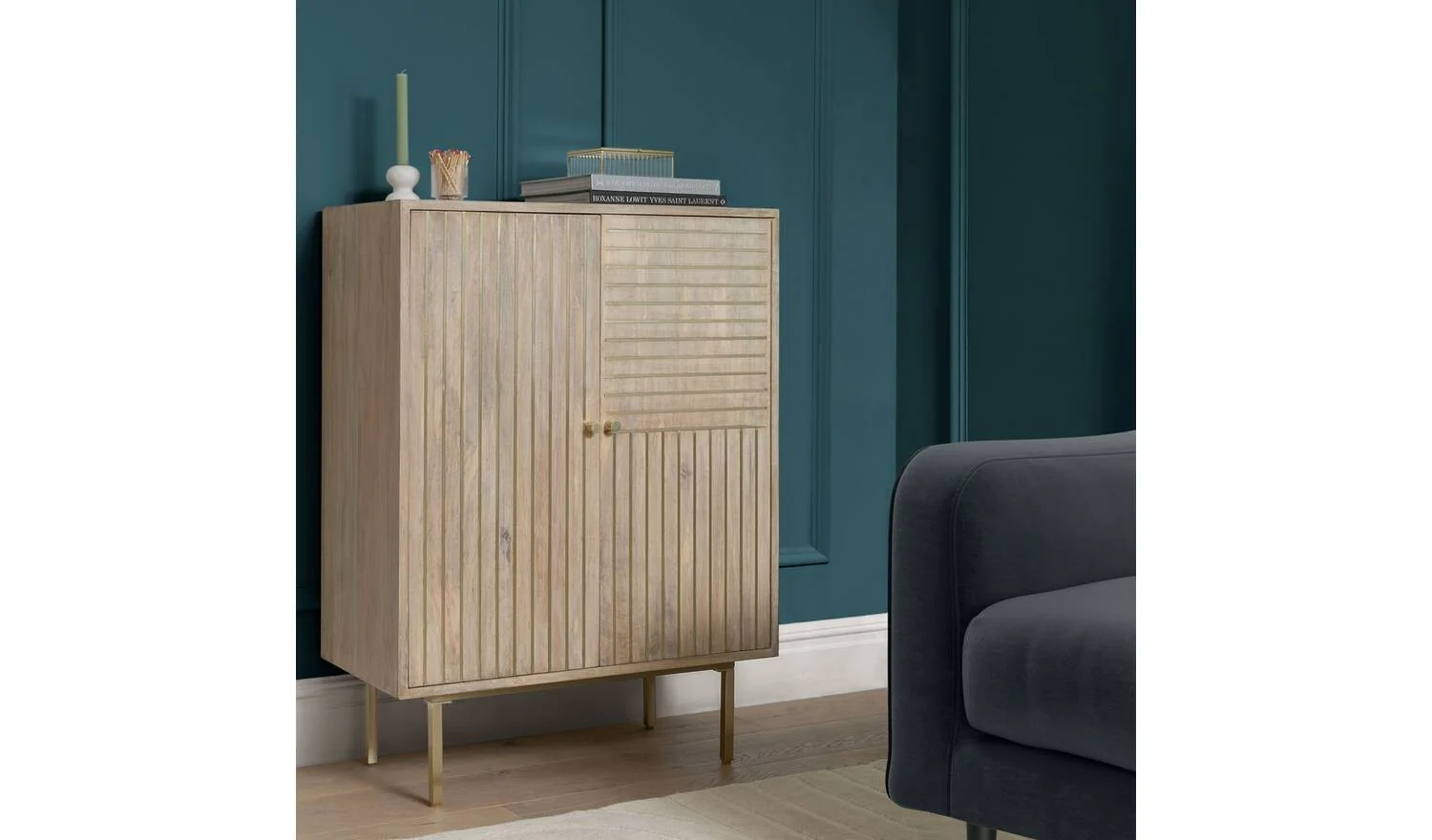 Samara 2 Door Sideboard Natural Storage Cabinet Living Room Furniture - Image 3