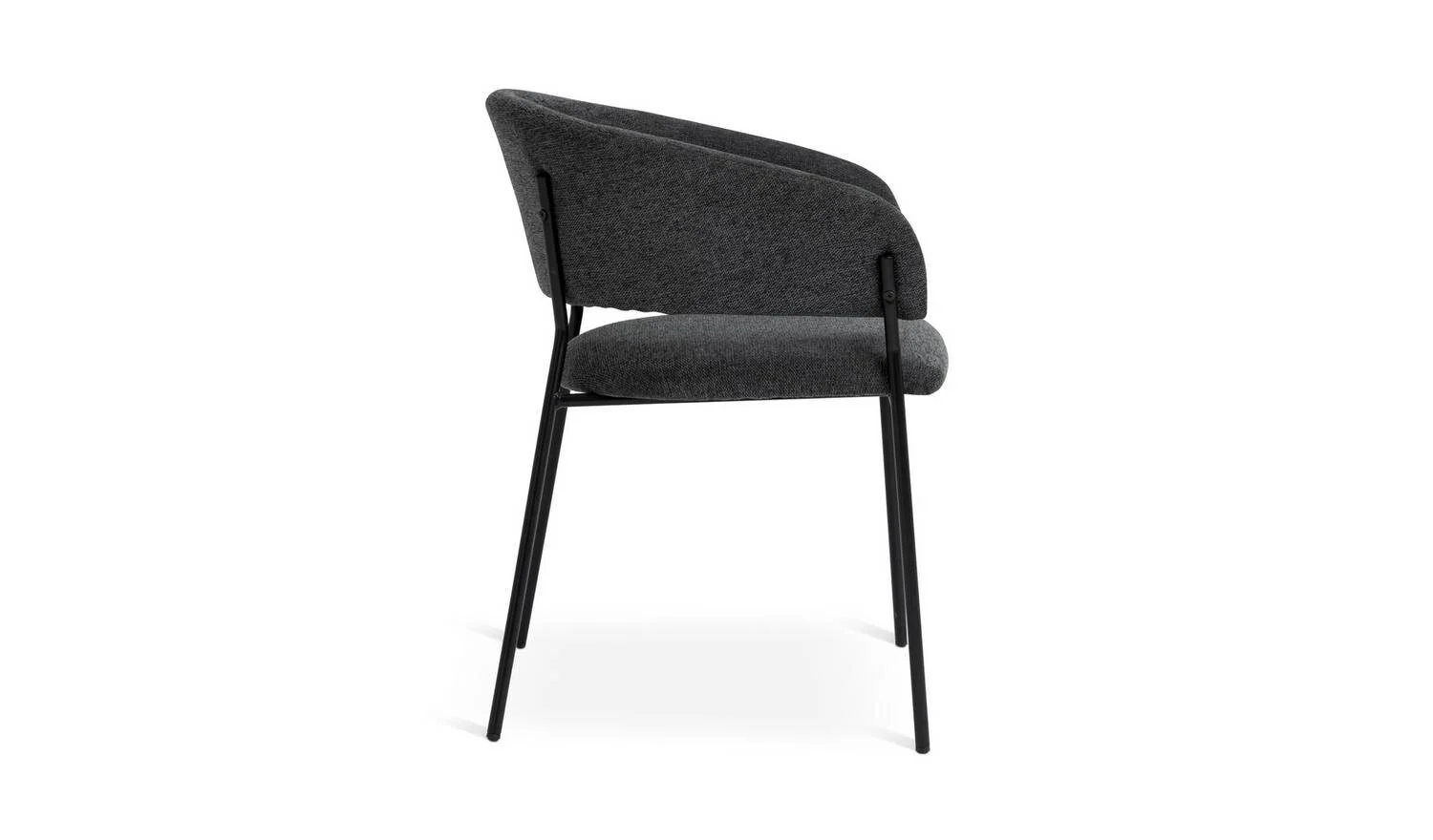 Sawyer Pair of Fabric Dining Chairs Charcoal Modern Kitchen Furniture Set - Image 4