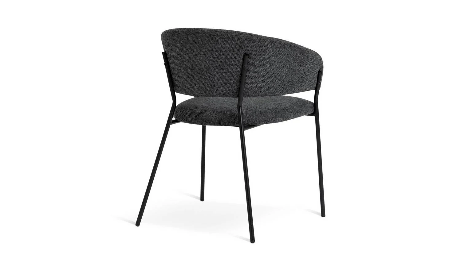 Sawyer Pair of Fabric Dining Chairs Charcoal Modern Kitchen Furniture Set - Image 6