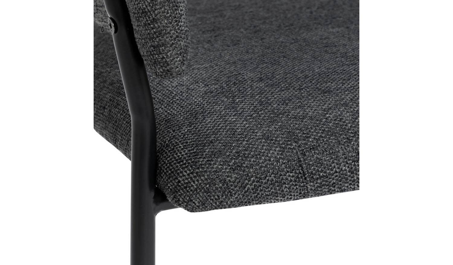 Sawyer Pair of Fabric Dining Chairs Charcoal Modern Kitchen Furniture Set - Image 7