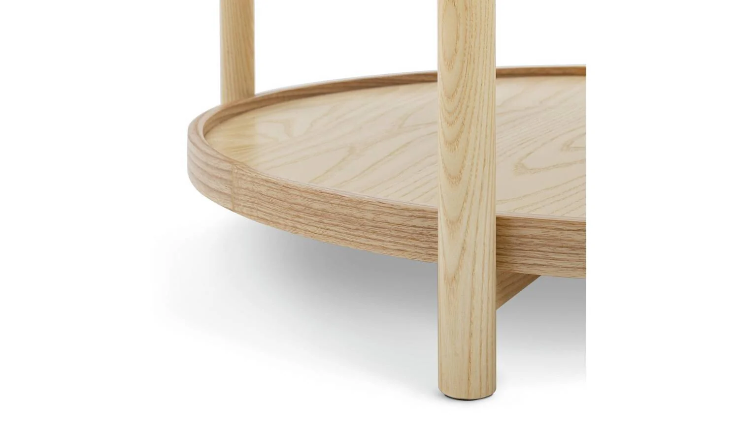 Selby Round Coffee Table Natural With Lower Shelf Storage Assembly - Image 4