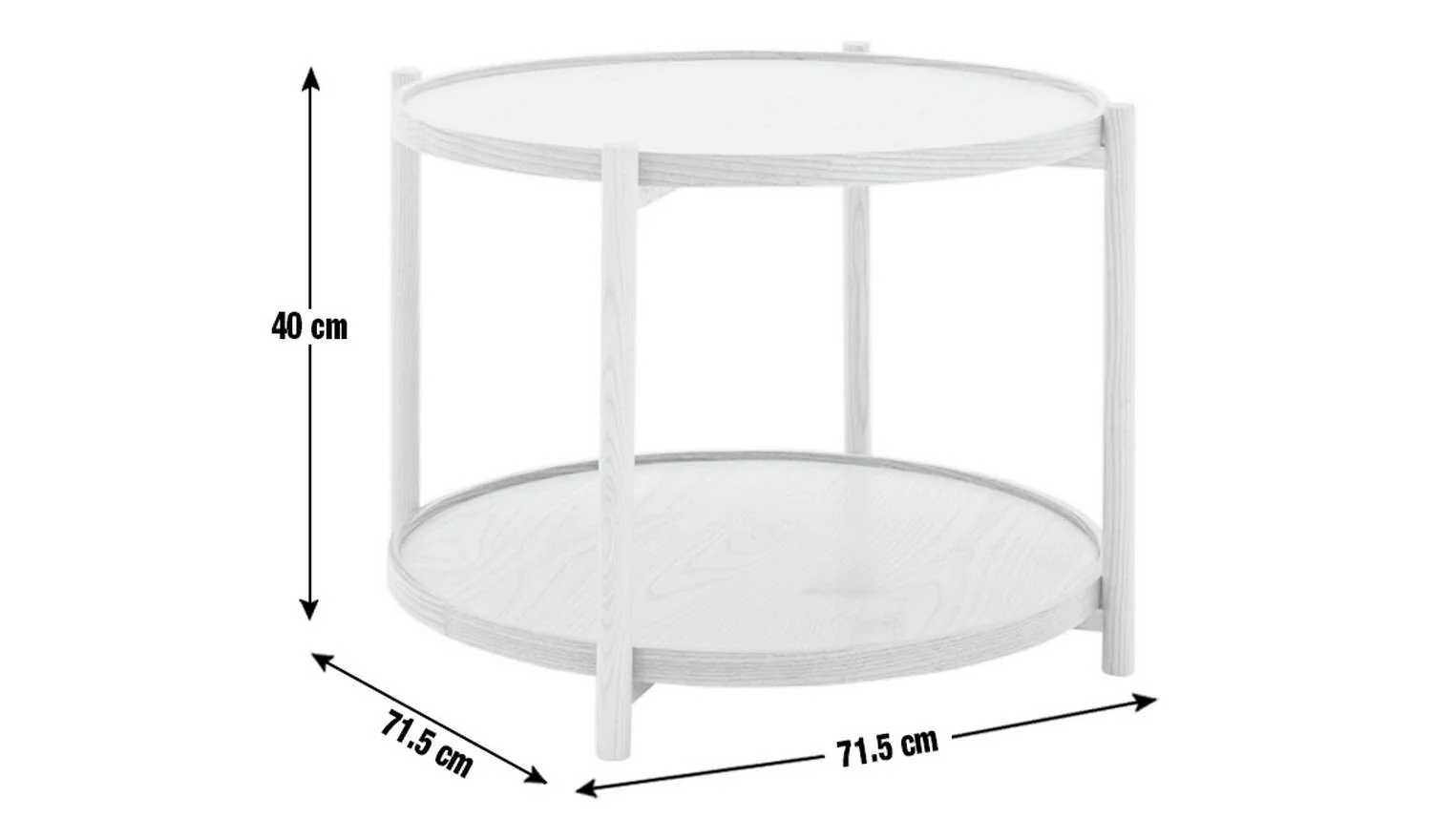 Selby Round Coffee Table Natural With Lower Shelf Storage Assembly - Image 5