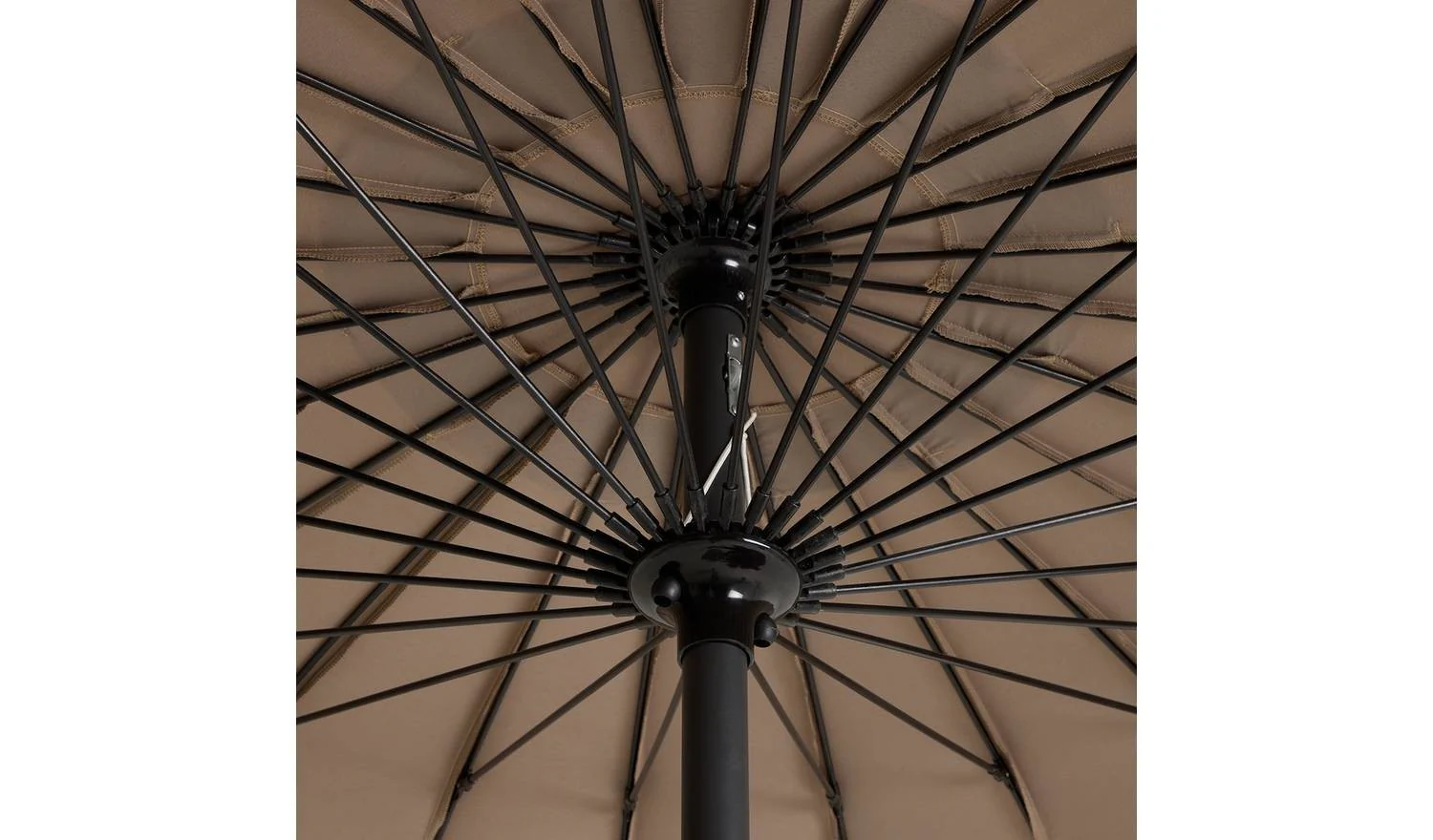 Shanghai 2.7m Garden Parasol Taupe Outdoor Patio Sun Umbrella Large - Image 5
