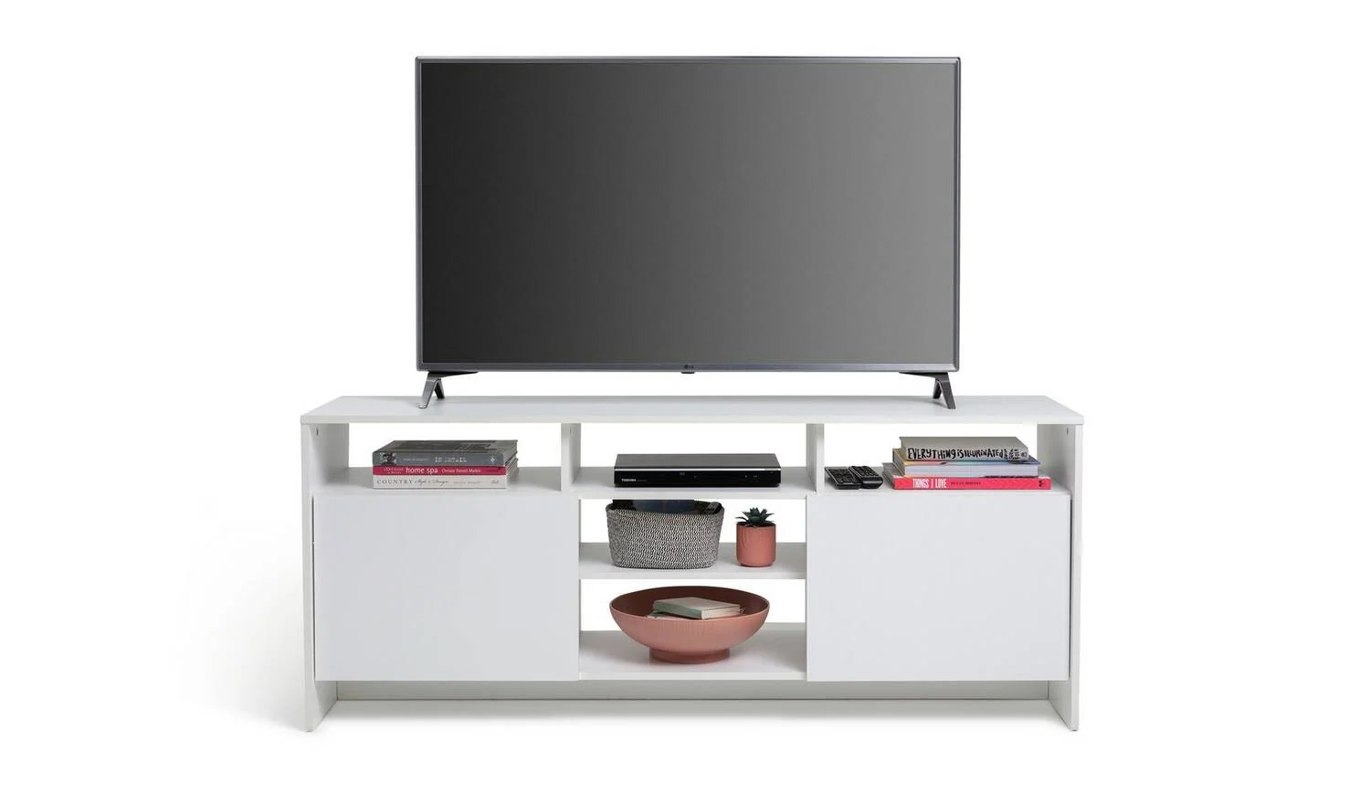 Turin 2 Door Extra Large TV Unit White Media Storage Cabinet Furniture - Image 4