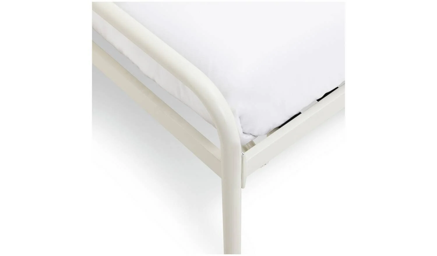 Habitat Wave Kingsize Metal Bed Frame Off White Modern Bedroom Storage - Image 10