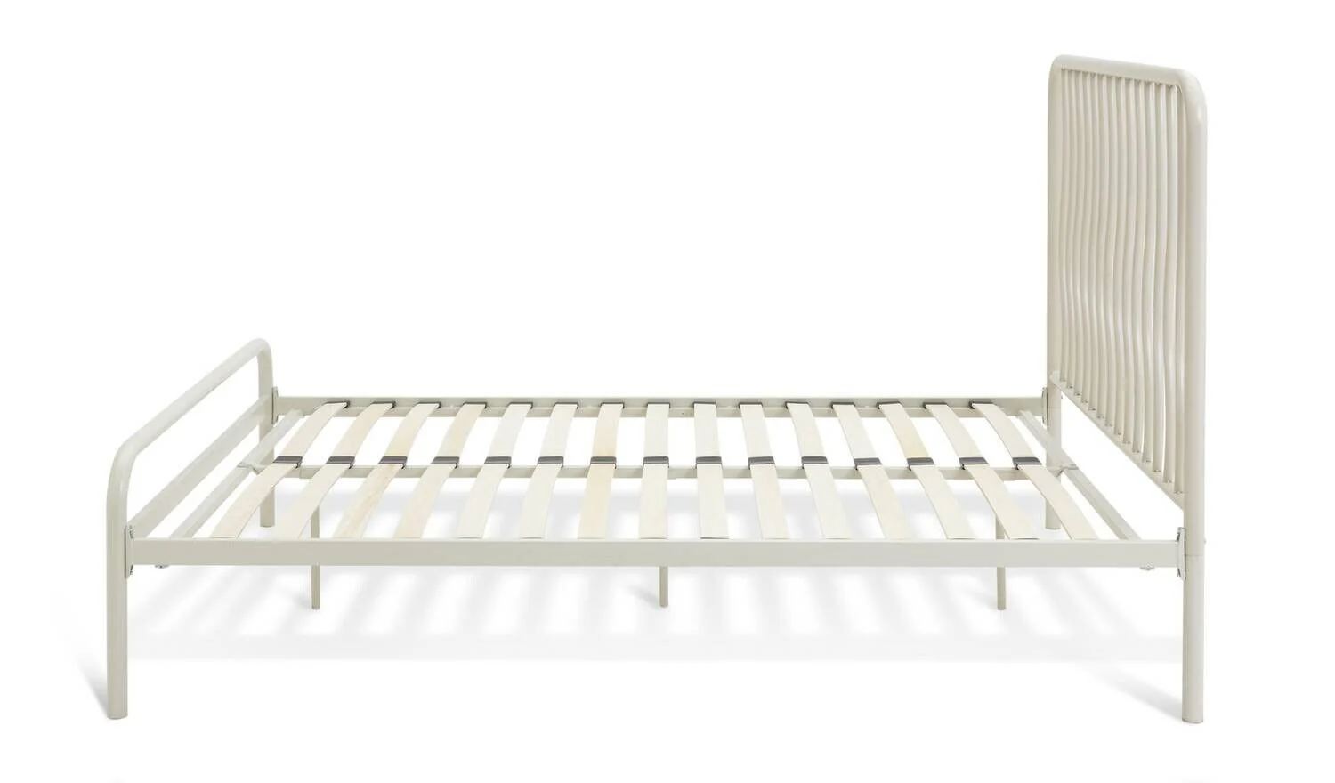 Habitat Wave Kingsize Metal Bed Frame Off White Modern Bedroom Storage - Image 4
