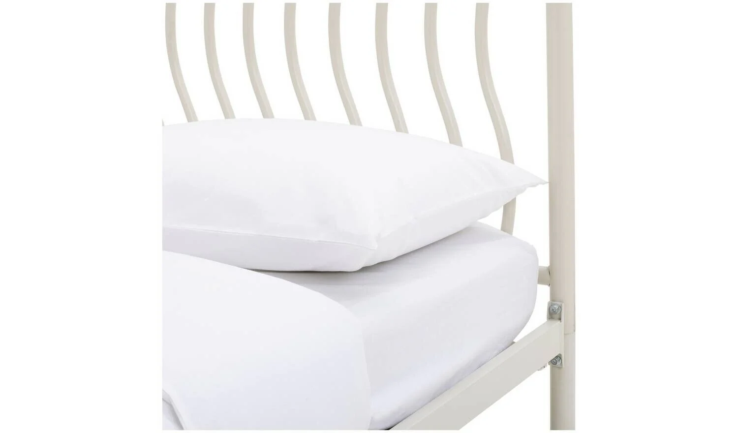 Habitat Wave Kingsize Metal Bed Frame Off White Modern Bedroom Storage - Image 6