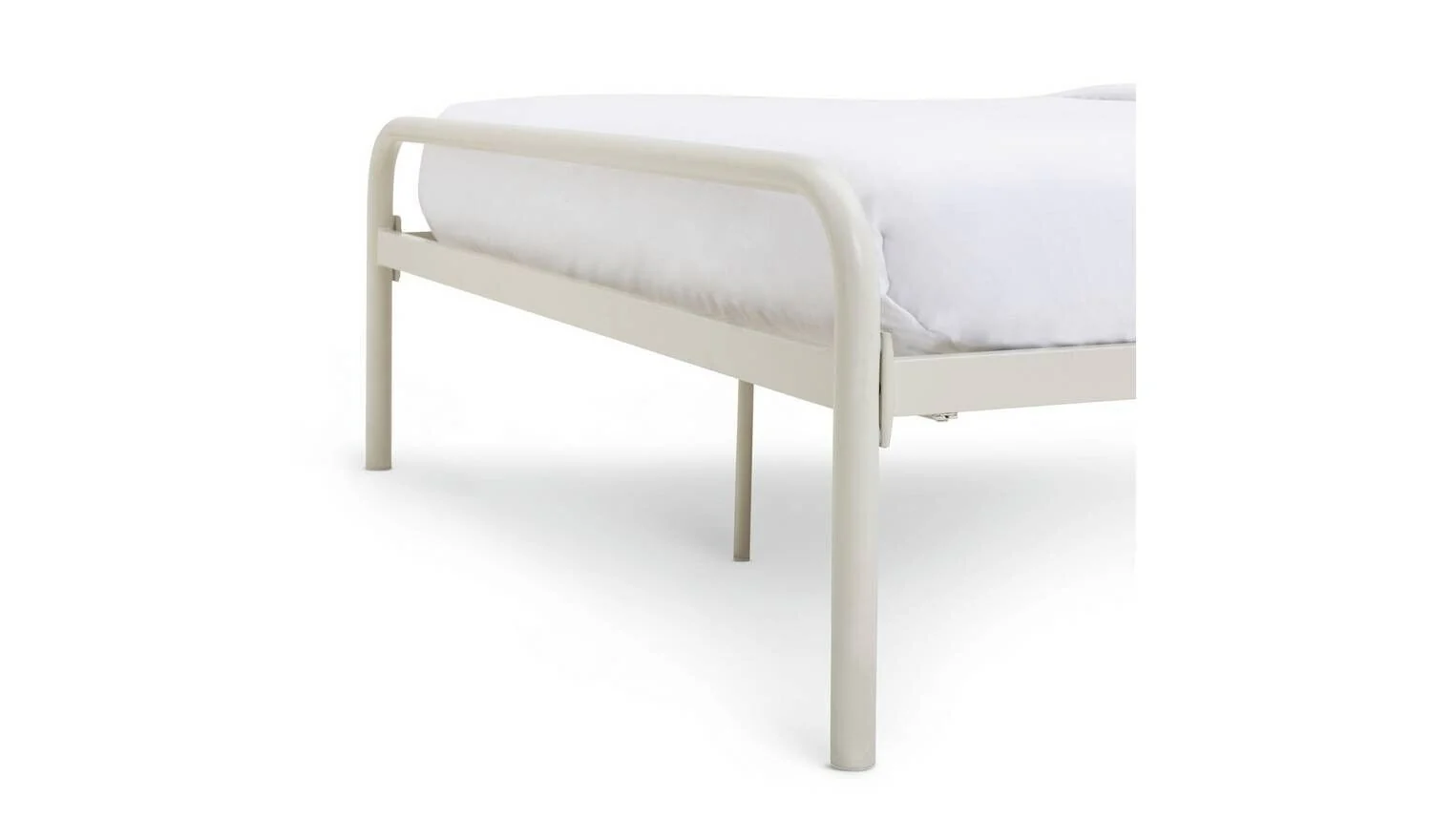 Habitat Wave Kingsize Metal Bed Frame Off White Modern Bedroom Storage - Image 7