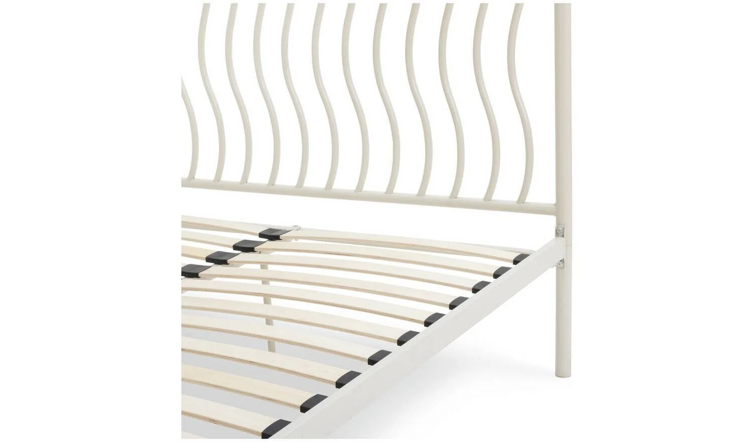 Habitat Wave Kingsize Metal Bed Frame Off White Modern Bedroom Storage - Image 8