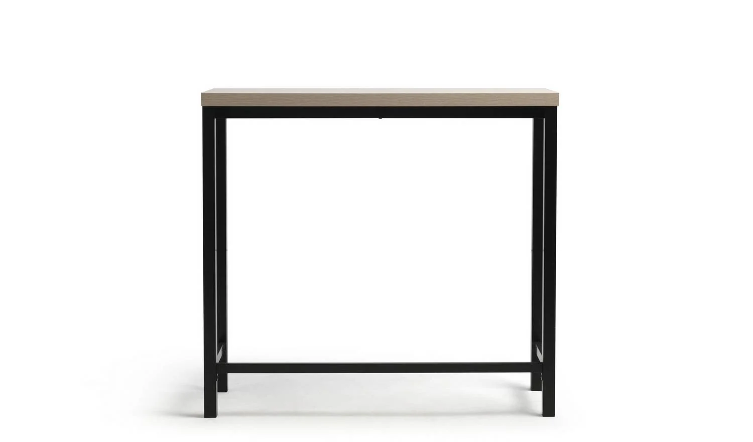 Zayn Metal 2 Seater Bar Table Black & Birch Breakfast Kitchen Island - Image 4