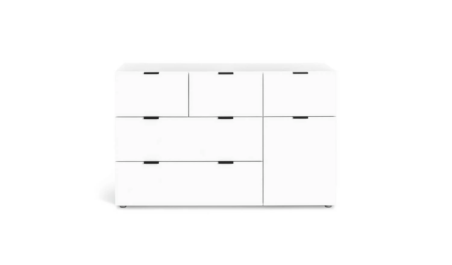 Zeke Wide 5 Drawer Chest White Storage Organiser Bedroom Furniture - Image 6