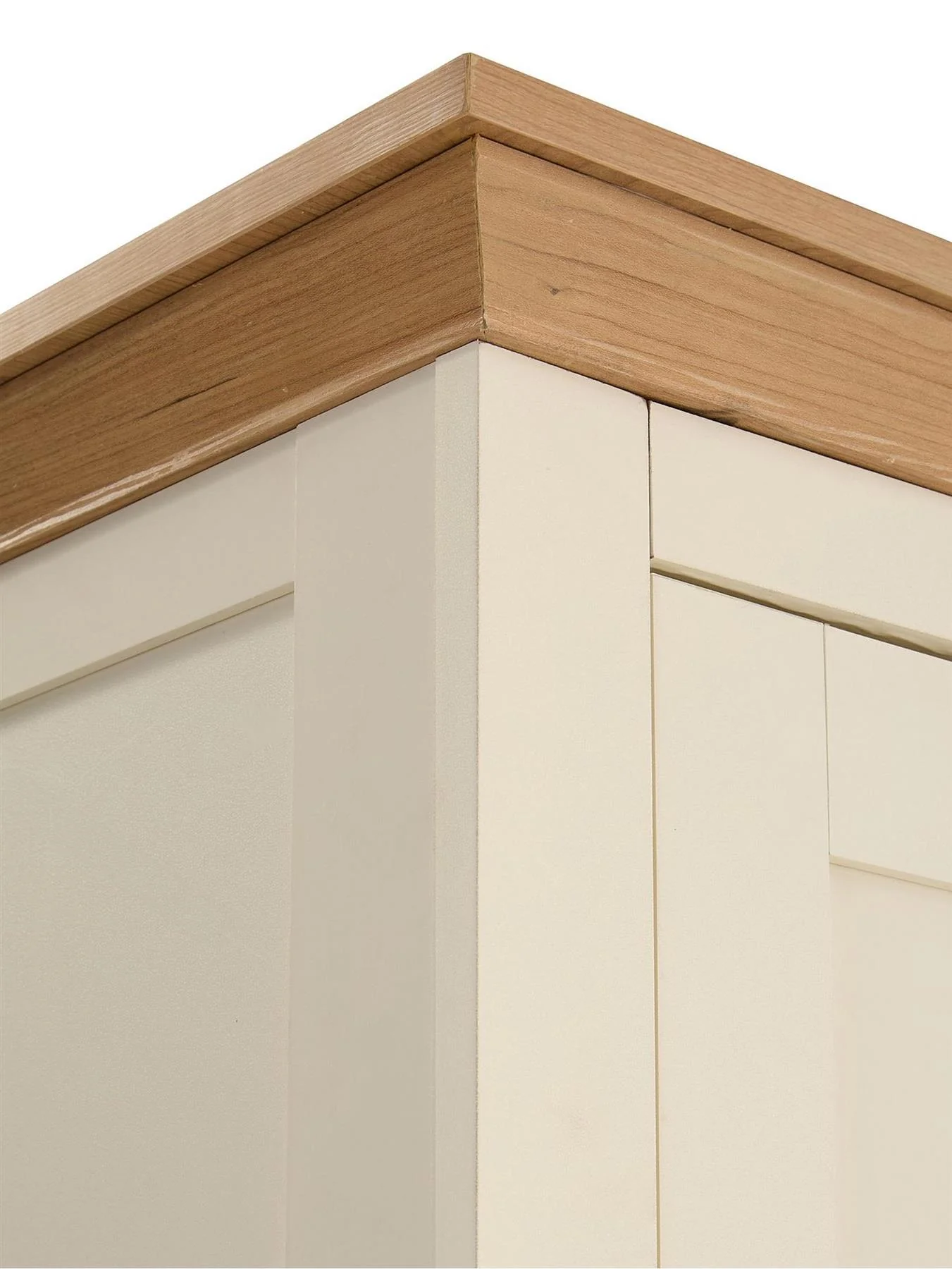 Hanna 4 Door 2 Drawer Mirrored Combi Wardrobe Cream Oak Storage Bedroom - Image 5