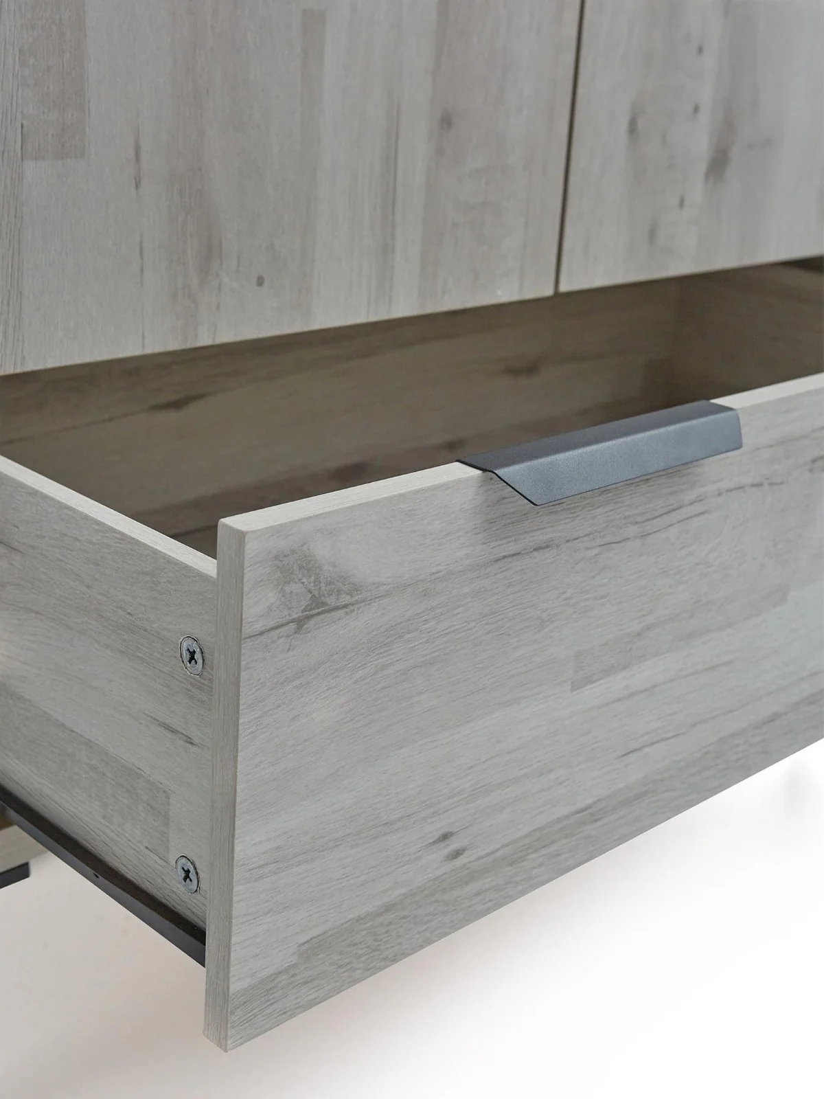 Harlem 2 Door 1 Drawer Wardrobe Grey Oak Effect Stylish Bedroom Storage - Image 7