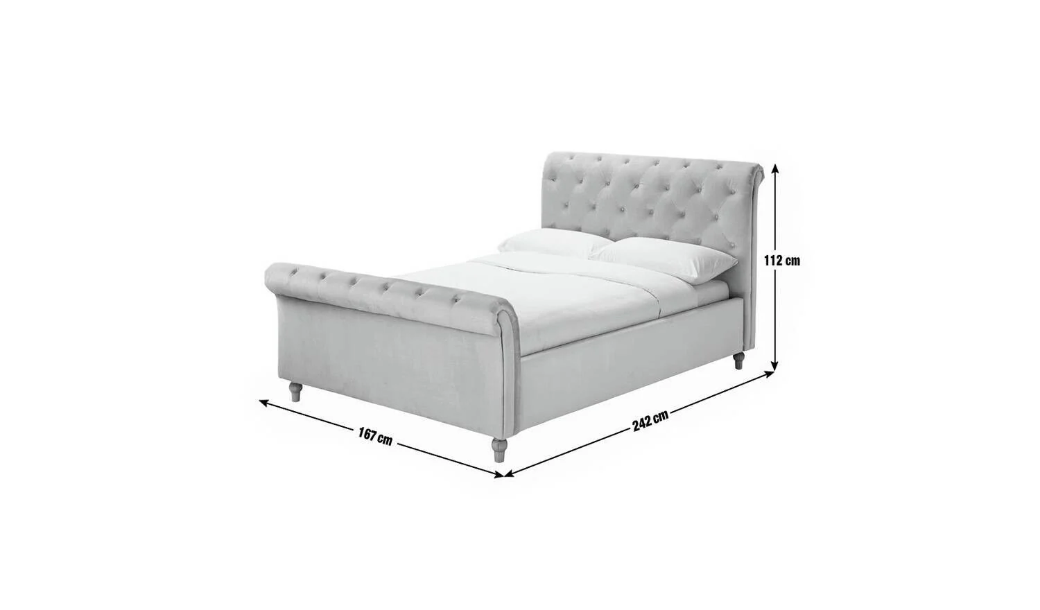 Harrogate Kingsize Ottoman Fabric Bed Silver Elegant Bedroom Storage Solution - Image 13