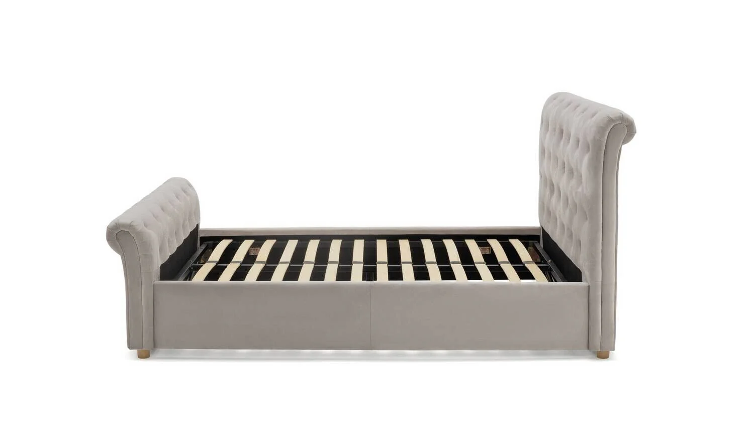 Harrogate Kingsize Ottoman Fabric Bed Silver Elegant Bedroom Storage Solution - Image 4